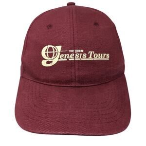 Genesis Tours Strapback Baseball Hat Red One Size Adjustable Vent Holes